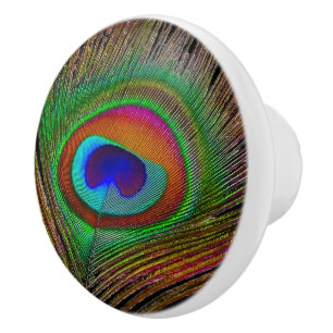 Bouton De Porte En Céramique Feather Vibrant Copper
