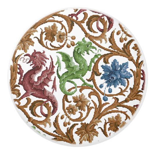 Bouton De Porte En Céramique Féerie Dragons Ceramic Knob (Devant)