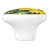 Bouton De Porte En Céramique Fence painted de Sunflowers (Côté)