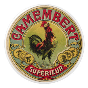 Bouton De Porte En Céramique Ferme à coq et tirage au fromage vintage français