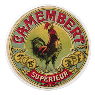 Bouton De Porte En Céramique Ferme à coq et tirage au fromage vintage français