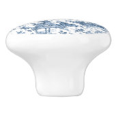 Bouton De Porte En Céramique Ferme vintage Rustique Français Toile Bleu & Blanc (Côté)