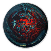 Bouton De Porte En Céramique Feu rouge d'enfer océanique (Devant)