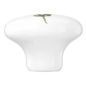 Bouton De Porte En Céramique Feuille botanique verte simple (Côté)