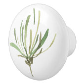 Bouton De Porte En Céramique Feuille botanique verte simple (Droite)