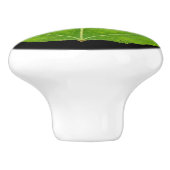 Bouton De Porte En Céramique Feuille d'Aspen vert #11 (Côté)