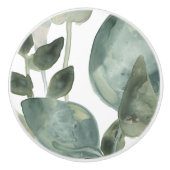 Bouton De Porte En Céramique Feuille de l'eau - aquarelle (Devant)