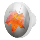 Bouton De Porte En Céramique Feuille d'érable rouge - automne velours (Droite)
