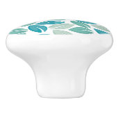 Bouton De Porte En Céramique Feuille Print Ceramic Cabinet Knob (Côté)