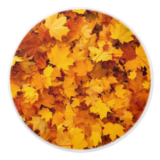 Bouton De Porte En Céramique Feuilles d'automne