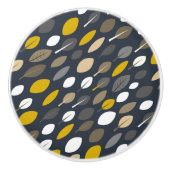 Bouton De Porte En Céramique Feuilles de minuit (Devant)