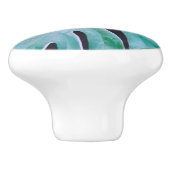 Bouton De Porte En Céramique Feuilles de Monstera Tropical (Côté)