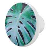 Bouton De Porte En Céramique Feuilles de Monstera Tropical (Droite)