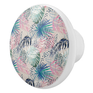 Bouton De Porte En Céramique Feuilles de palmier, tropical, Botanique, feuilles