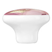 Bouton De Porte En Céramique Feuilles d'or rose (Côté)