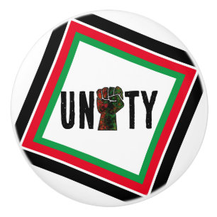 Bouton De Porte En Céramique fierté noire drapeau rouge vert poing panafricain