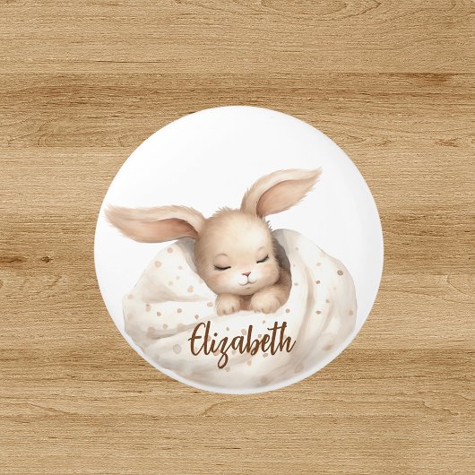 Bouton De Porte En Céramique Fille bébé lapin beige mignonne pépinière