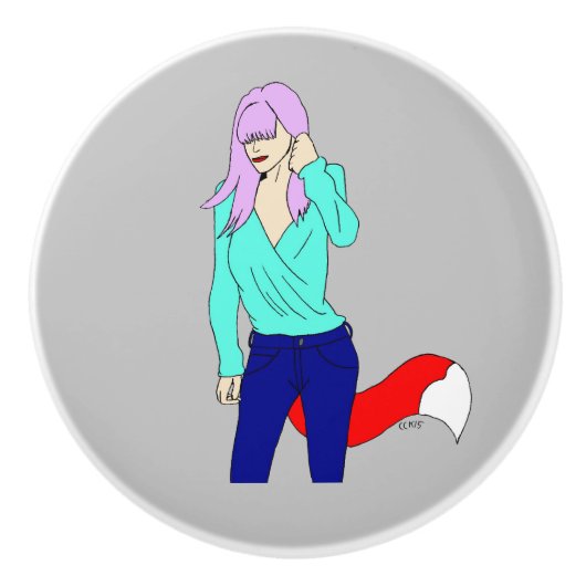 Bouton De Porte En Céramique fille foy (Devant)