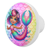 Bouton De Porte En Céramique Fille Sirène Cabinet Knob (Droite)