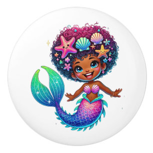 Bouton De Porte En Céramique Fille Sirène Ceramic Knob