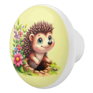Bouton De Porte En Céramique Filles mignonnes bébé hérisson