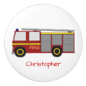 Bouton De Porte En Céramique Fire Engine Design Personalised (Devant)