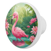 Bouton De Porte En Céramique Flamant rose bébé (Droite)
