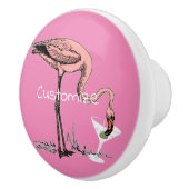 Bouton De Porte En Céramique Flamant rose Boire Martini Thunder_Cove (Droite)