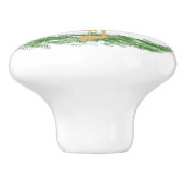 Bouton De Porte En Céramique Flamant rose Dans L'Herbe (Côté)