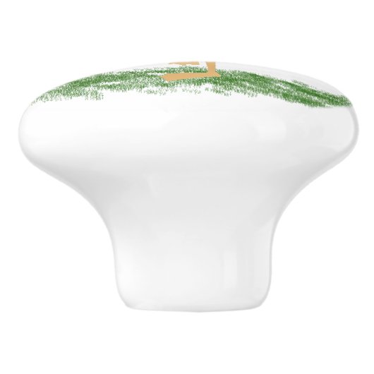 Bouton De Porte En Céramique Flamant rose Dans L'Herbe (Côté)