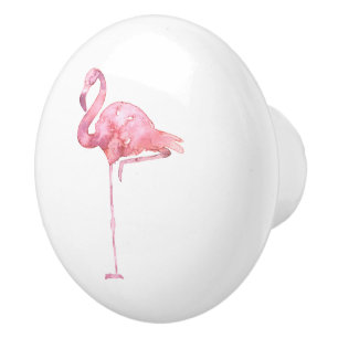Bouton De Porte En Céramique Flamant rose de la série d'appels d'offres Concept