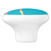 Bouton De Porte En Céramique Flamant rose en céramique rose et jaune ananas (Côté)