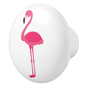 Bouton De Porte En Céramique Flamant rose rose tropical