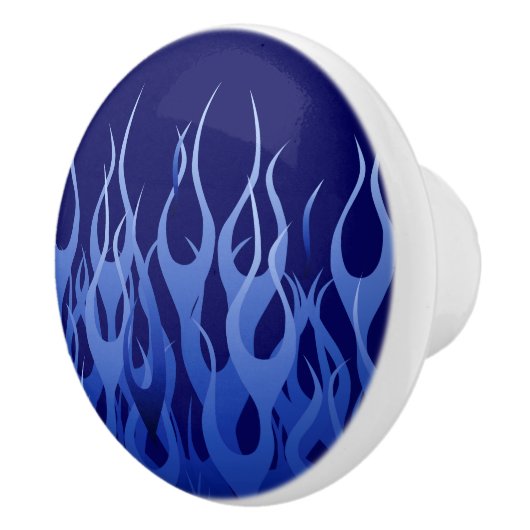 Bouton De Porte En Céramique Flammes cool Blue Racing (Droite)