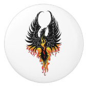 Bouton De Porte En Céramique Flammes tribales Phoenix Firebird (Devant)