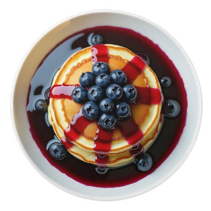 Bouton De Porte En Céramique Flapjacks aux myrtilles Nourriture réaliste