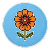 Bouton De Porte En Céramique Fleur (Devant)