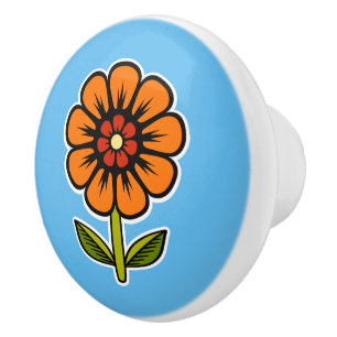 Bouton De Porte En Céramique Fleur