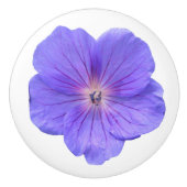 Bouton De Porte En Céramique Fleur bleue botanique de géranium sur toute (Devant)