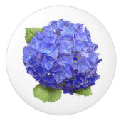 Bouton De Porte En Céramique Fleur Blue Hydrangea (Devant)