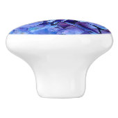 Bouton De Porte En Céramique Fleur Blue Hydrangea (Côté)