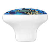 Bouton De Porte En Céramique Fleur Blue Hydrangea (Côté)