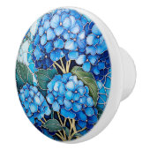 Bouton De Porte En Céramique Fleur Blue Hydrangea (Droite)