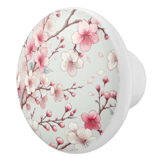 Bouton De Porte En Céramique Fleur de cerise (Droite)