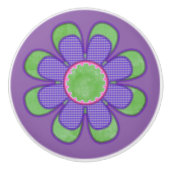Bouton De Porte En Céramique Fleur de contrôle pourpre (Devant)