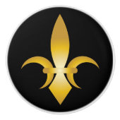 Bouton De Porte En Céramique Fleur-De-Lis (Devant)