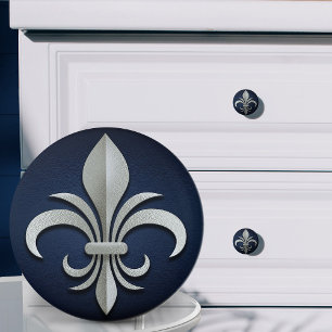 Bouton De Porte En Céramique Fleur-De-Lis - Art Déco