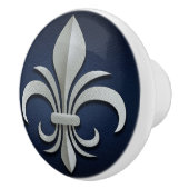 Bouton De Porte En Céramique Fleur-De-Lis - Art Déco (Droite)