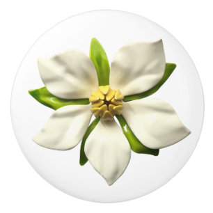 Bouton De Porte En Céramique Fleur de mariage exotique de magnolia tropicale