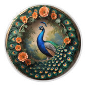 Bouton De Porte En Céramique Fleur de plumes (Devant)